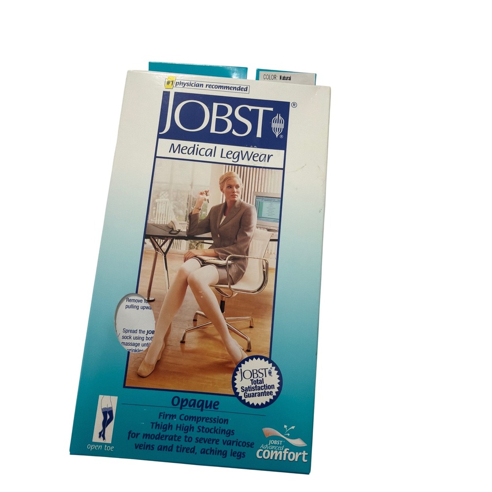 Jobst Opaque 20-30 mmHg Firm Compression Thigh High Open Toe Natural Small